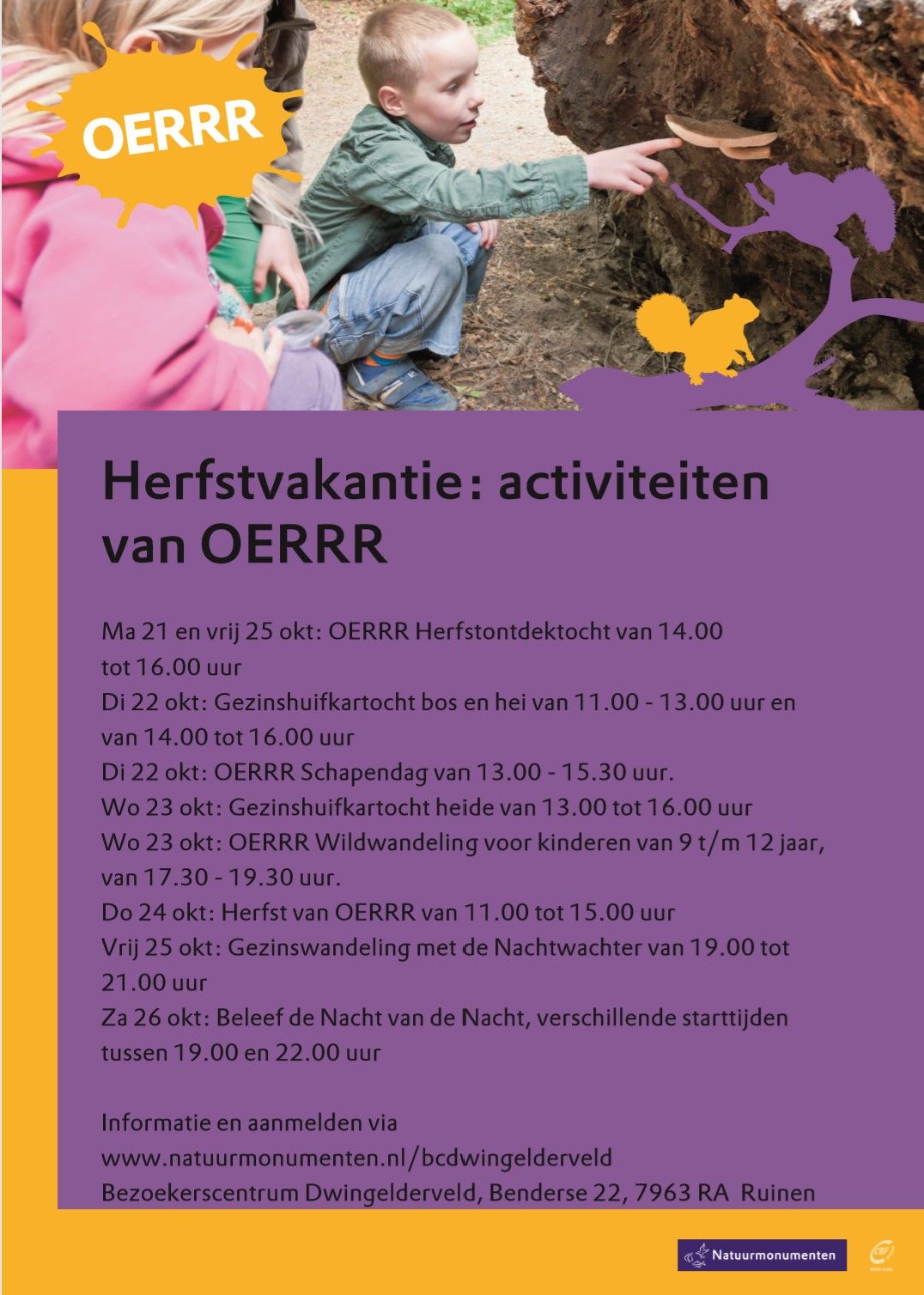 Activiteiten in de herfstvakantie